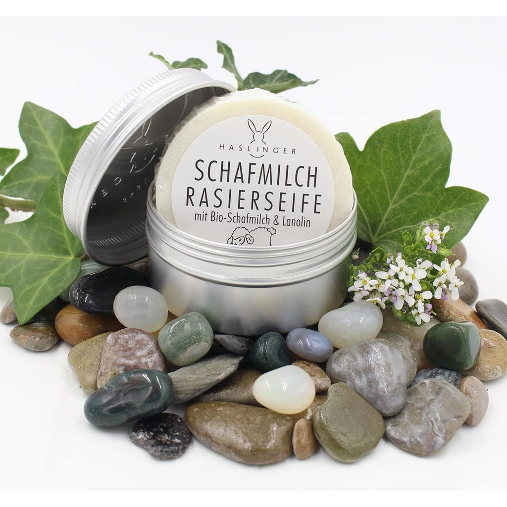 HASLINGERSchafmilch Shaving Soap in Metal BLADE SHAVING SHOP AUSTRALIA