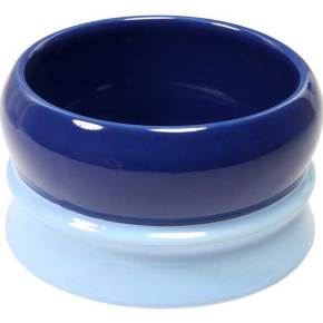 FINE™ - Two Tone Blue Stoneware - Stackable Shaving Soap / Shaving Bowl - Container