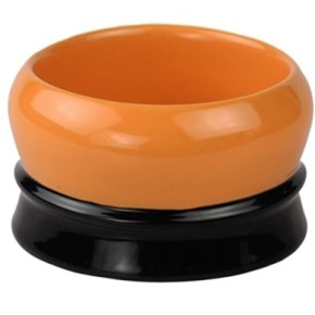 FINE™ - Orange / Black Stoneware - Stackable Shaving Soap / Shaving Bowl - Container