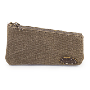 RazoRock Water Repellant Waxed Canvas Zippered Razor Pouch - Green