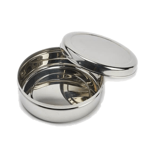 Shaving Soap Container - Stainless Steel with Lid - 9cm