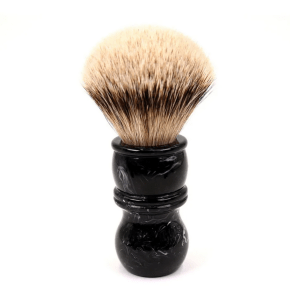 Yaqi 24MM Black Marble Mens Shaving Brush Silvertip Badger